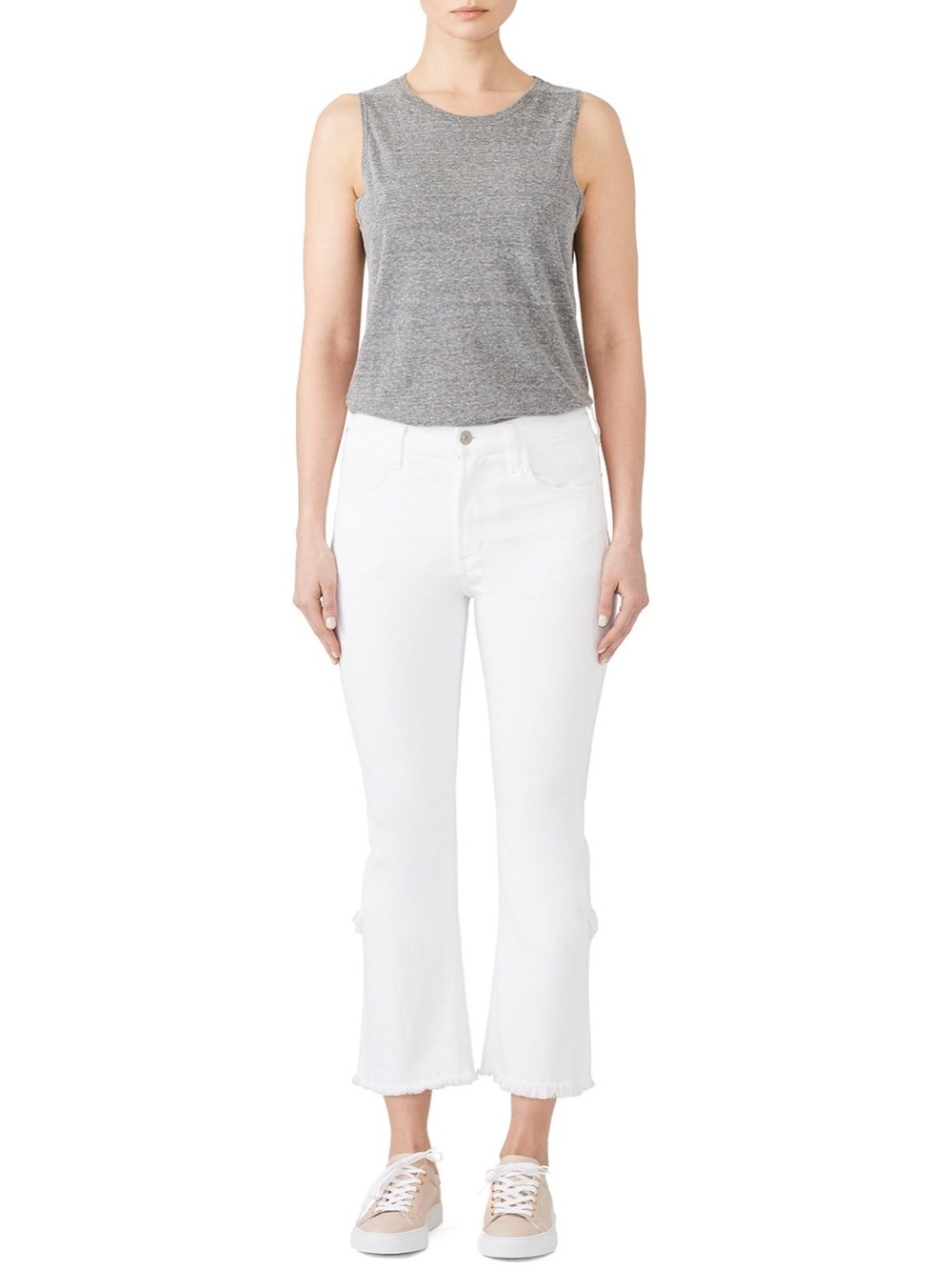 Citizens Of Humanity Drew Fray Hem Cropped Jean in white size 28